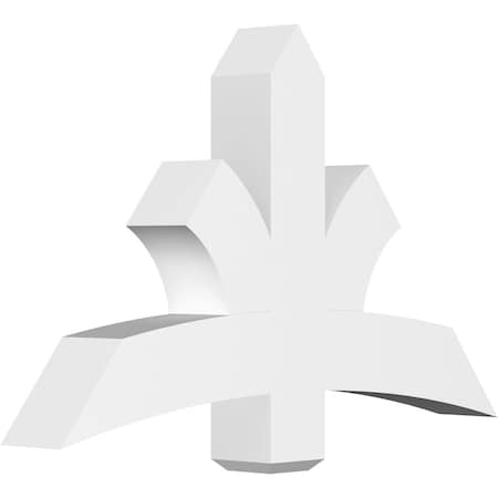 Ekena Millwork Davenport Architectural Grade PVC Gable Bracket, 48"W x 30"H x 6"D x 6"F, 15/12 Pitch GBP048X30X0606DAV00